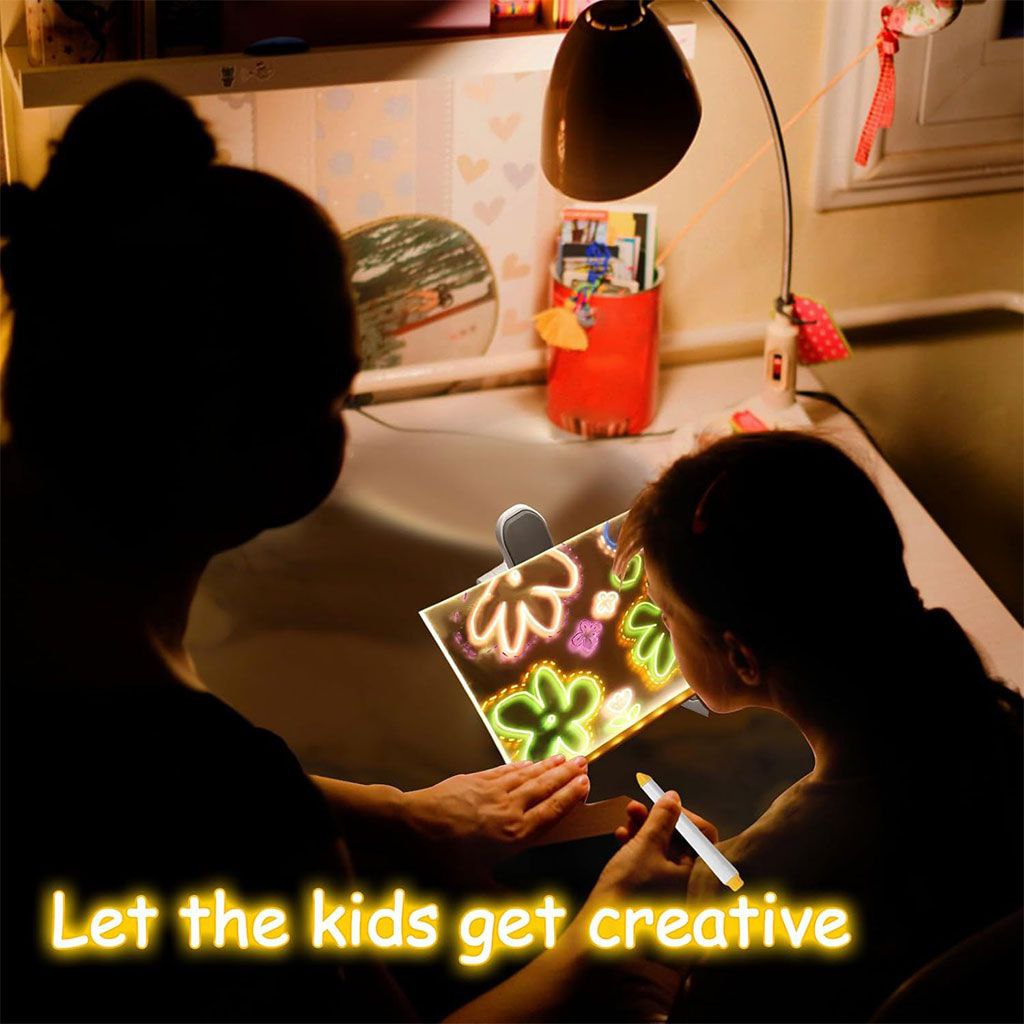لوحة رسم LED مضيئة للأطفال مع أقلام ملونة